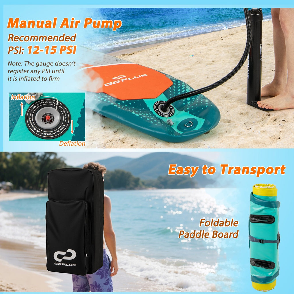 11 Feet Inflatable Stand Up Paddle Board with Kayak Seat for Adults-L