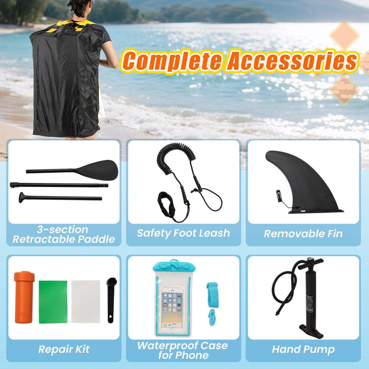 11 Feet Premium SUP Inflatable Stand Up Paddle Board-L