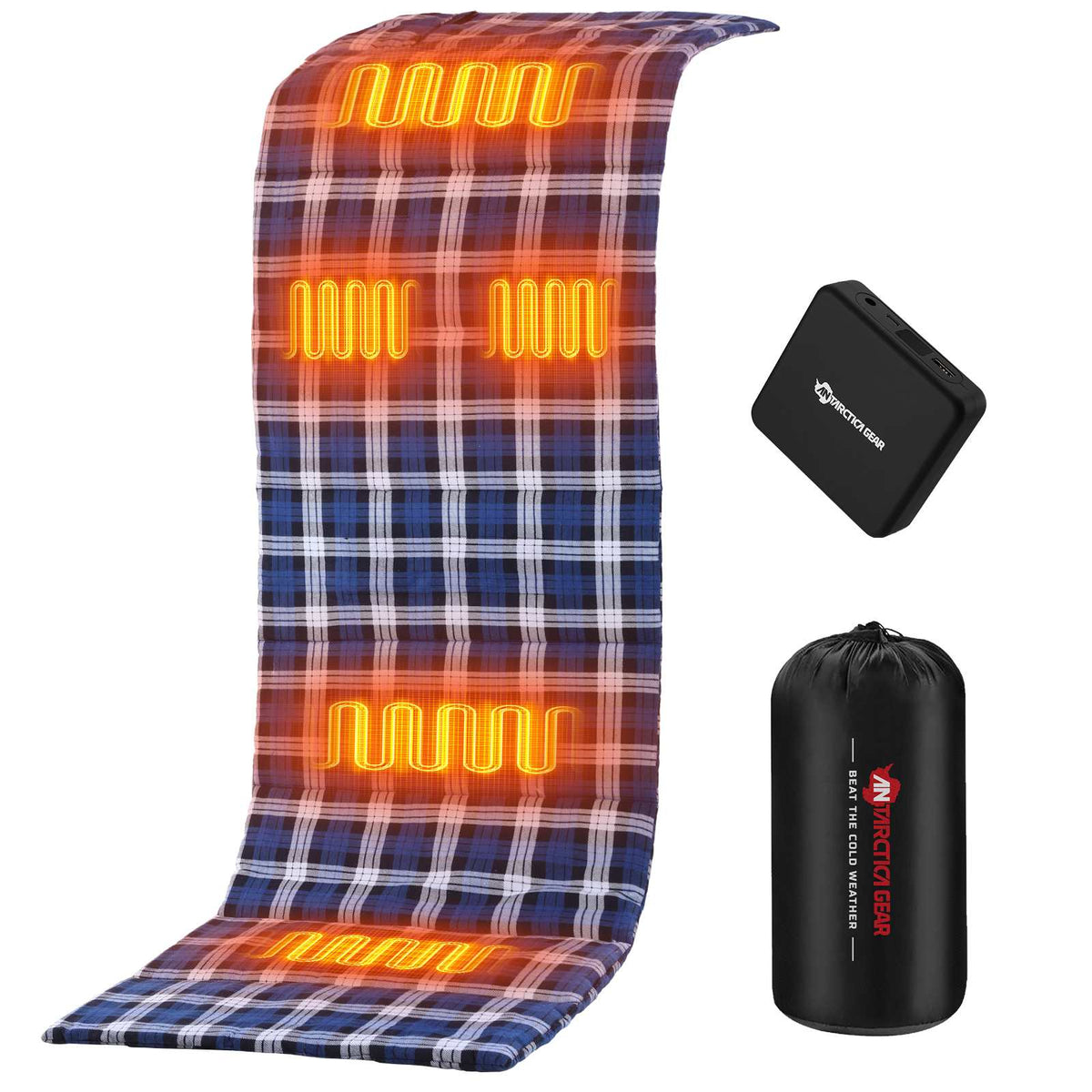 ANTARCTICA GEAR Heated Sleeping Bag Liner,Battery Heated Pad, Electirc Sleeping Bag