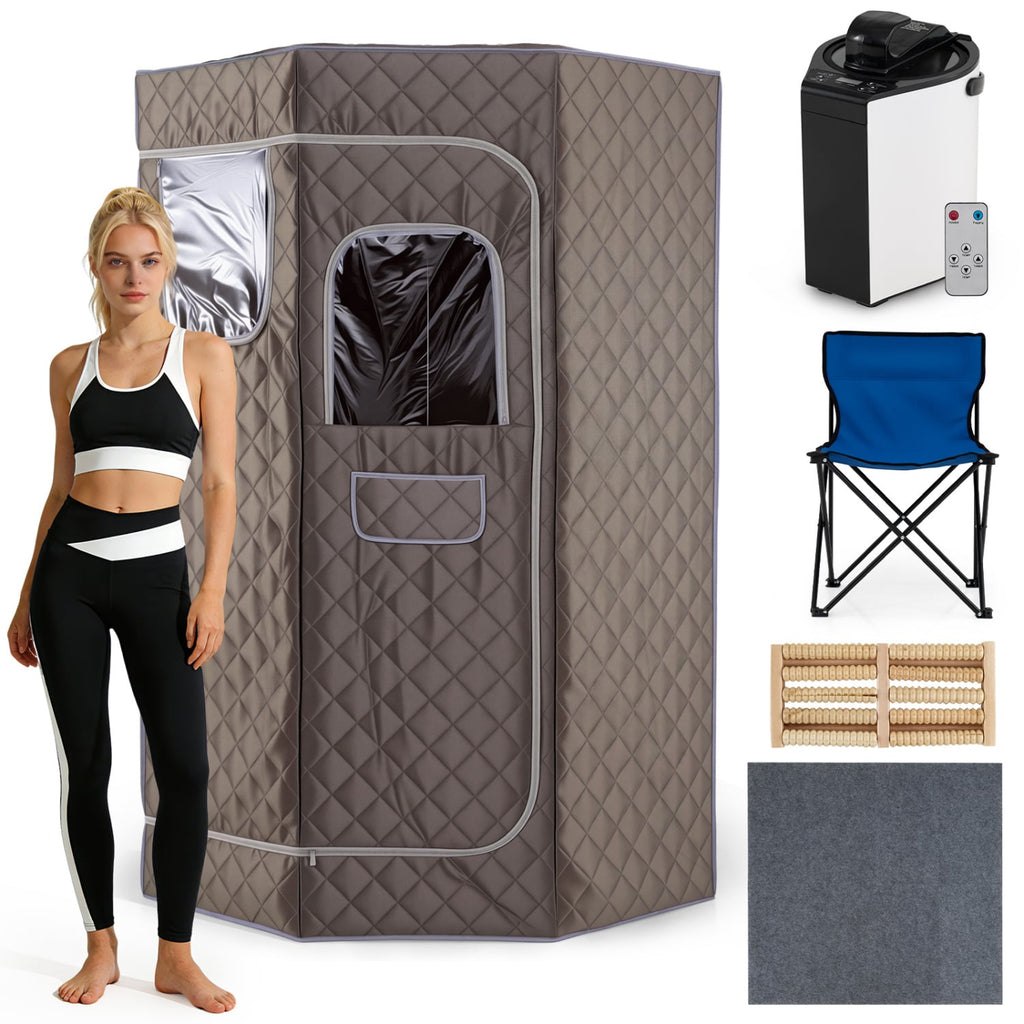 3 L Portable Steam Sauna with Chair – Grey