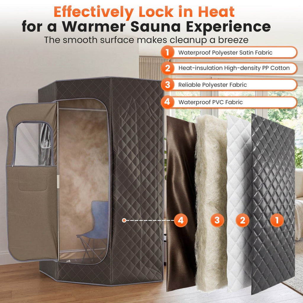 3 L Portable Steam Sauna with Chair – Grey