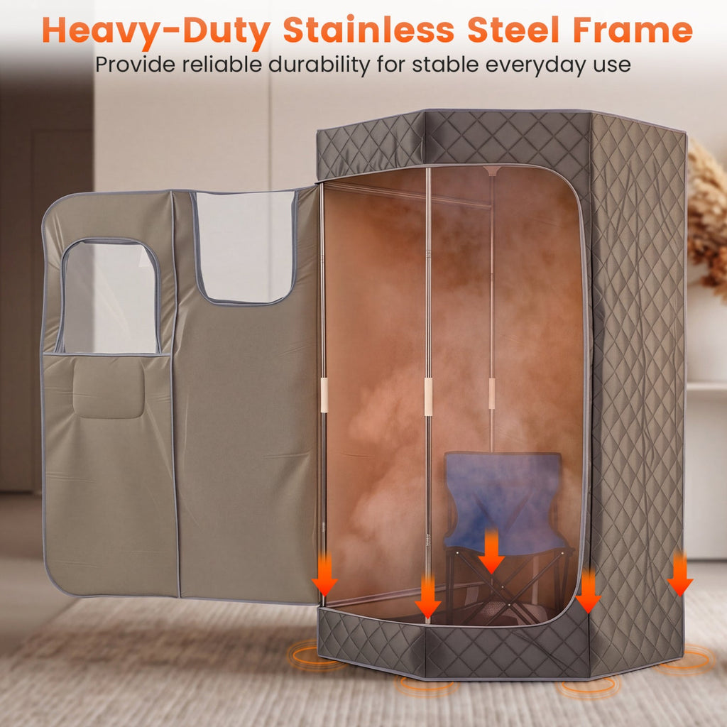 3 L Portable Steam Sauna with Chair – Grey