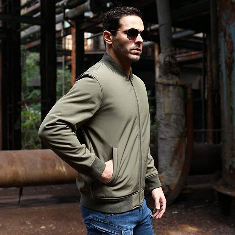 Blouson aviateur chaud à fermeture éclair intégrale et manches longues pour homme Startaike