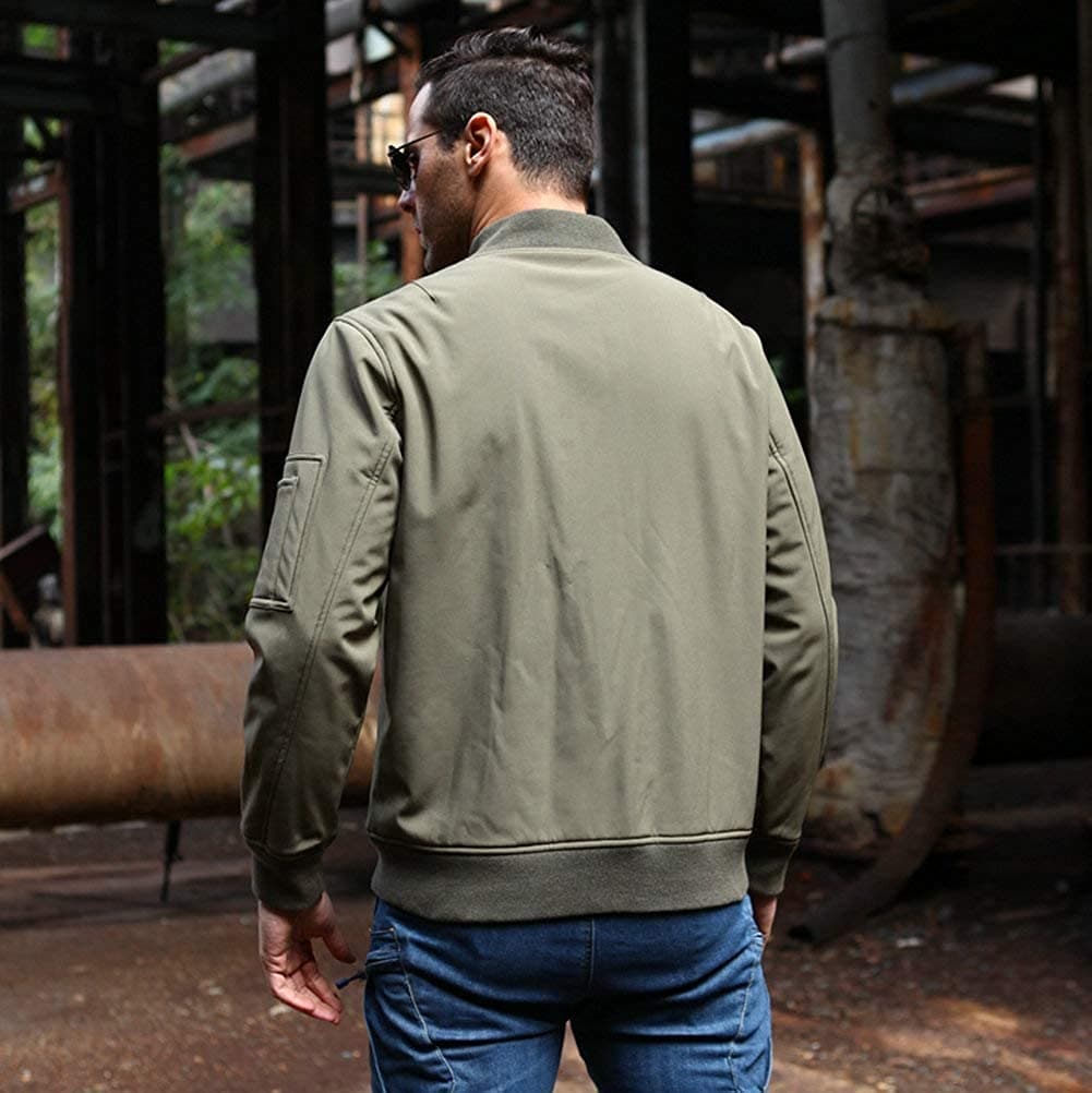 Blouson aviateur chaud à fermeture éclair intégrale et manches longues pour homme Startaike