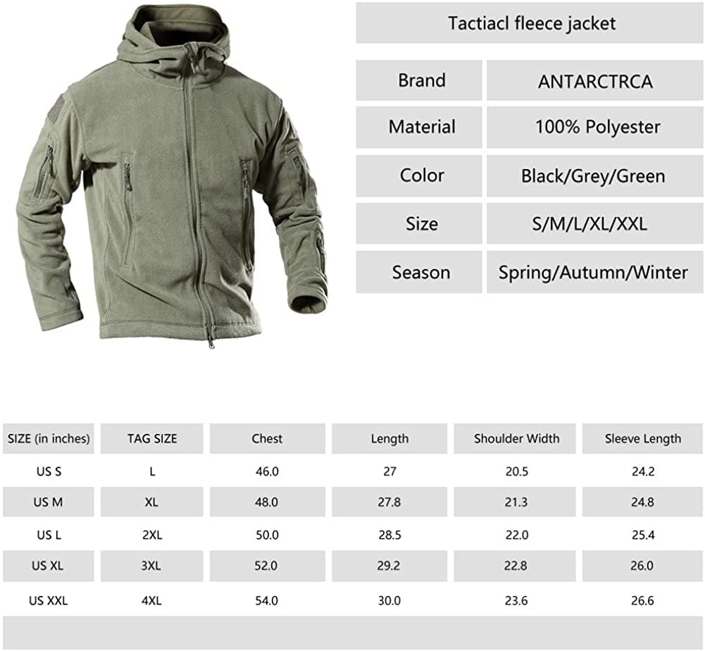 ANTARCTICA Hooded Tactical Fleece Jacket