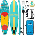 Overmont Inflatable Paddle Board 10'7" x 33" x 6", Extra Wide SUP for Adults & Beginners, 350 lb Stand Up Paddle Board with Adjustable Paddle, Pump, 3 Fins, Leash, Backpack & Repair Kit 🍁 All In One Marketplace Canada