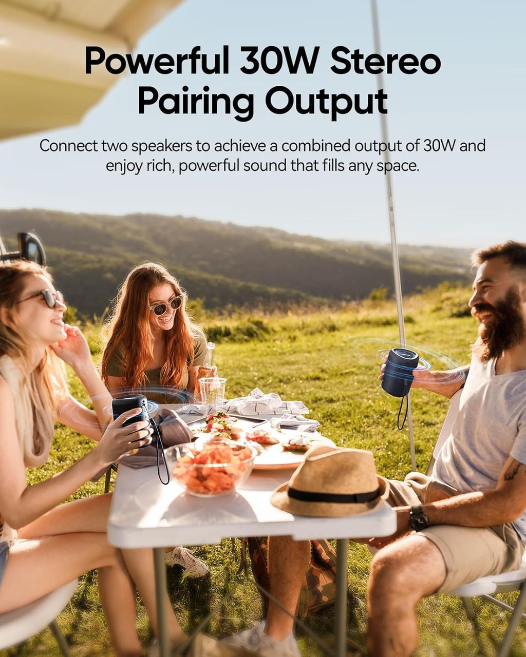 cooboom MusiCan1 Portable Bluetooth Speaker with LED Lights
