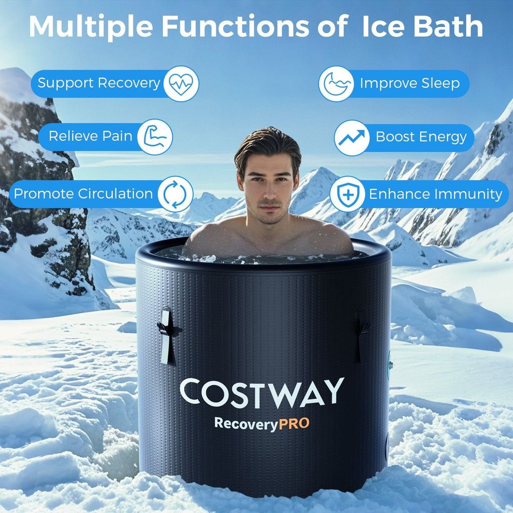 79-Gallon Cold Plunge Tub with Cover – Black