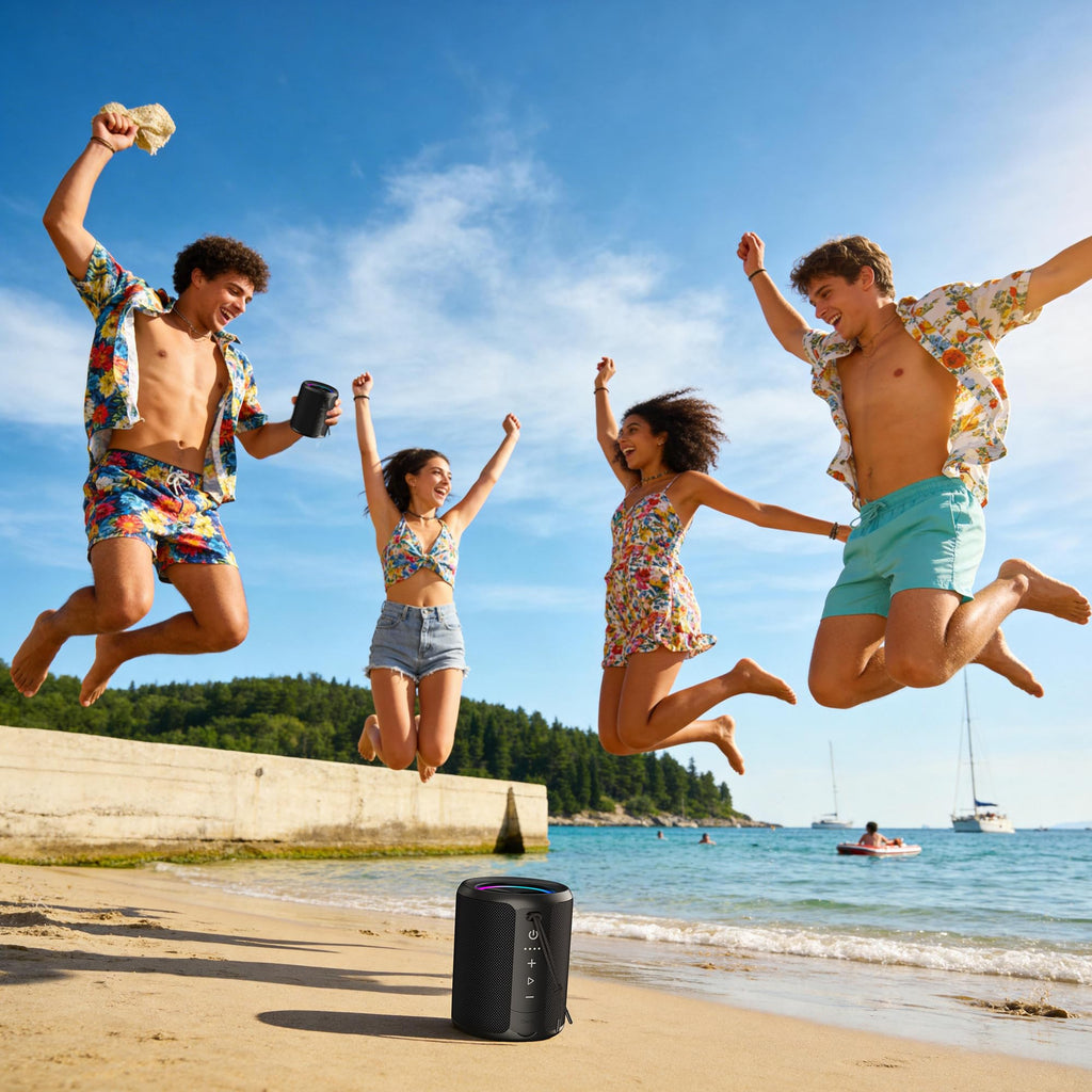 DUDGSIS X2 Portable Bluetooth Speaker with RGB Lights – Black