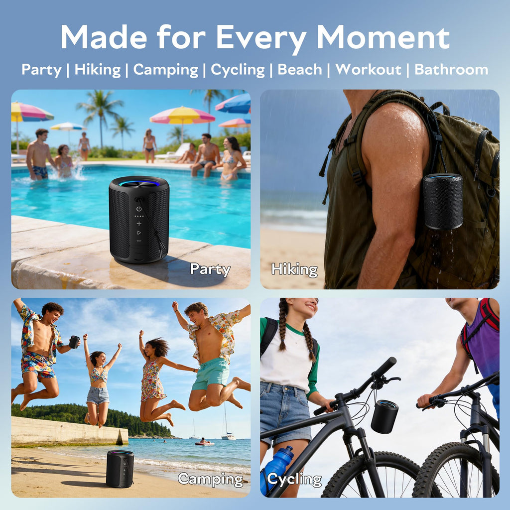 DUDGSIS X2 Portable Bluetooth Speaker with RGB Lights – Black