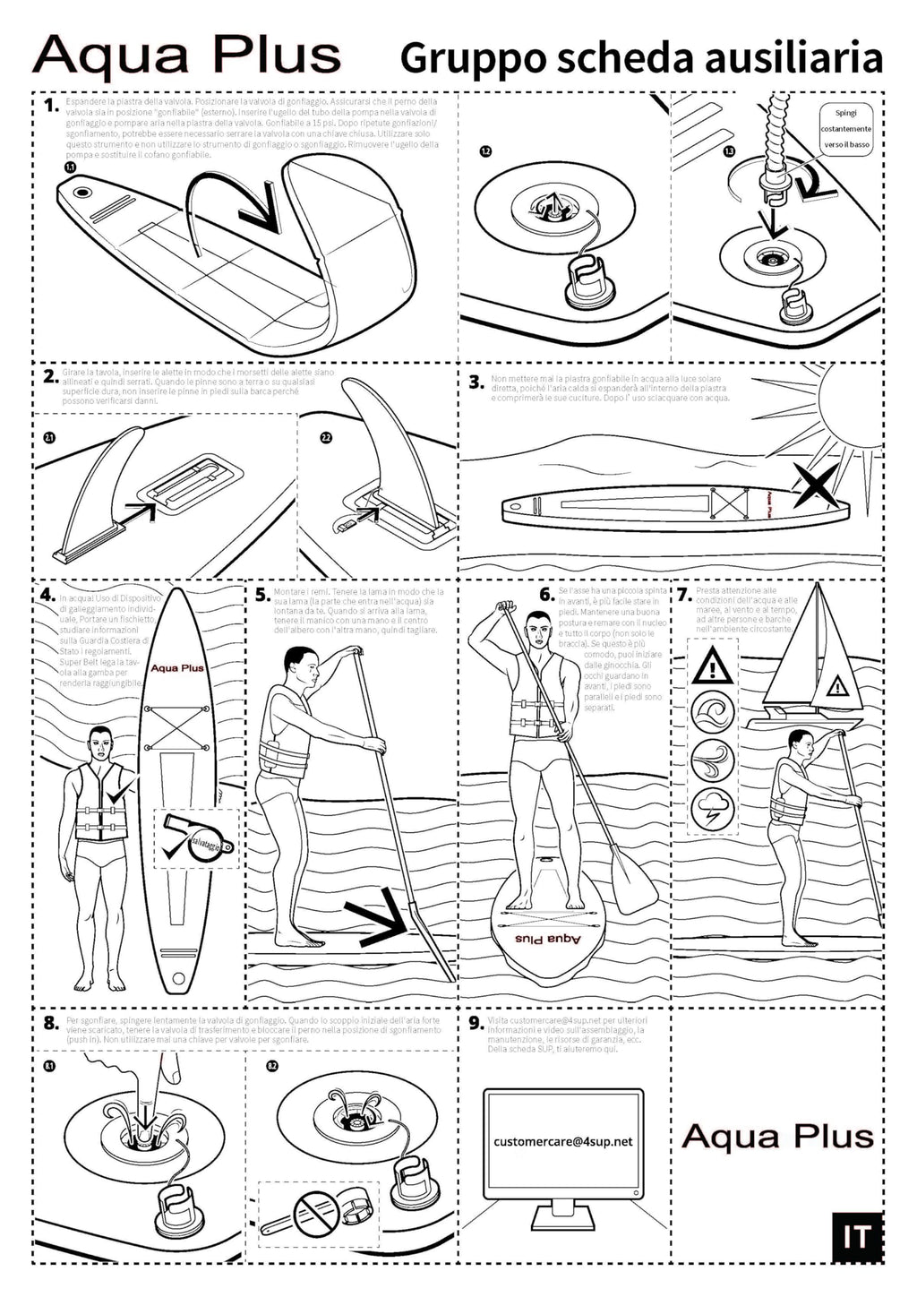 Aqua Plus 6inches Thick Inflatable SUP for All Skill Levels Stand Up Paddle Board,Paddle,Pump,ISUP Travel Backpack, Leash,Shoulder Strap,Youth,Adult Inflatable Paddle Board 🍁 All In One Marketplace Canada