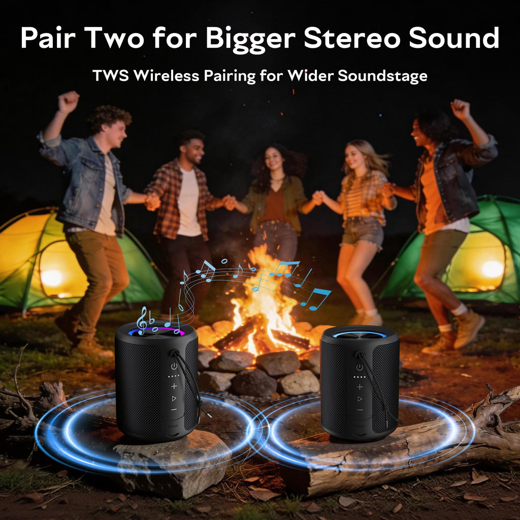 DUDGSIS X2 Portable Bluetooth Speaker with RGB Lights – Black