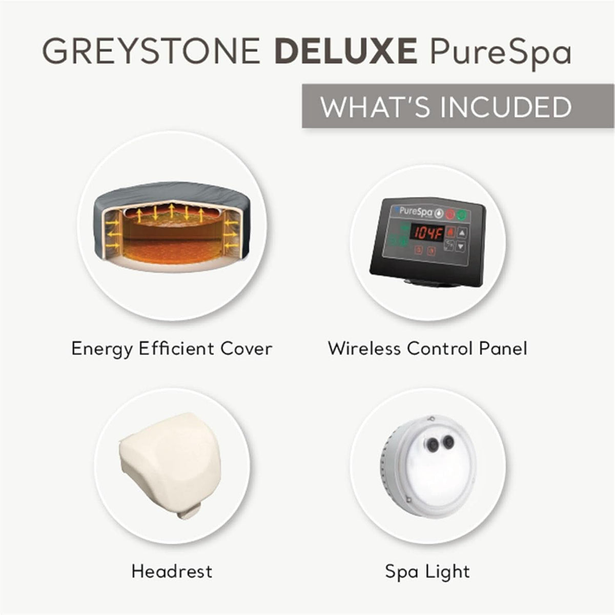 Greystone Deluxe 4-Person Hot Tub with Wireless Control