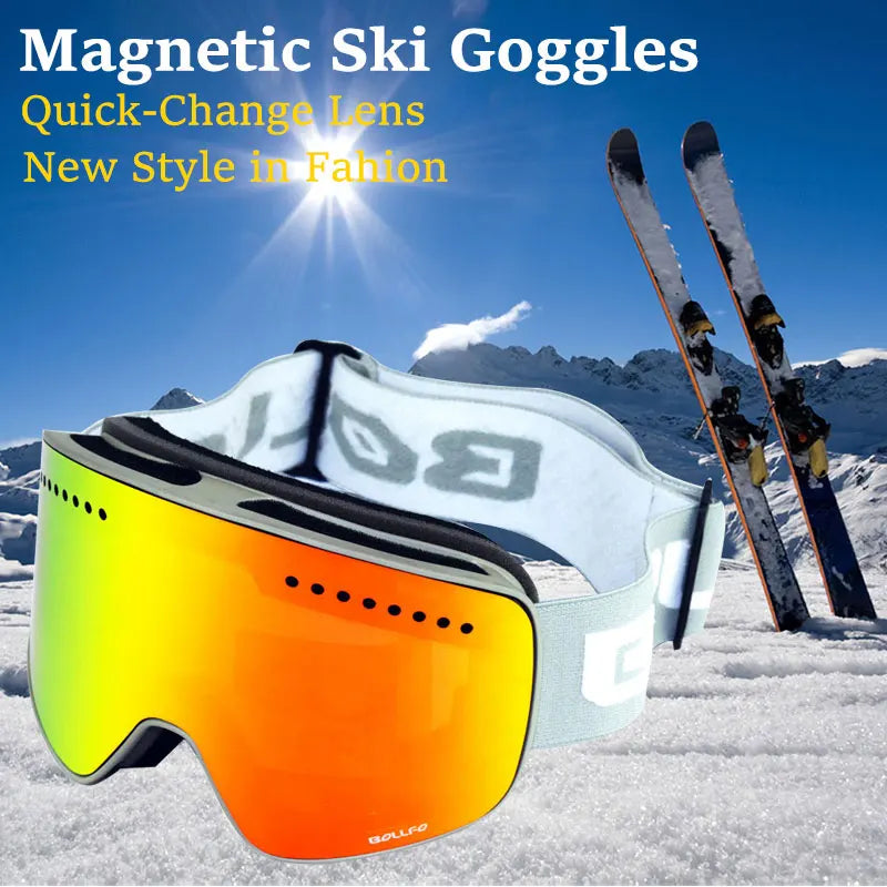 Magnetic Ski Goggles with Yellow & Clear Lenses