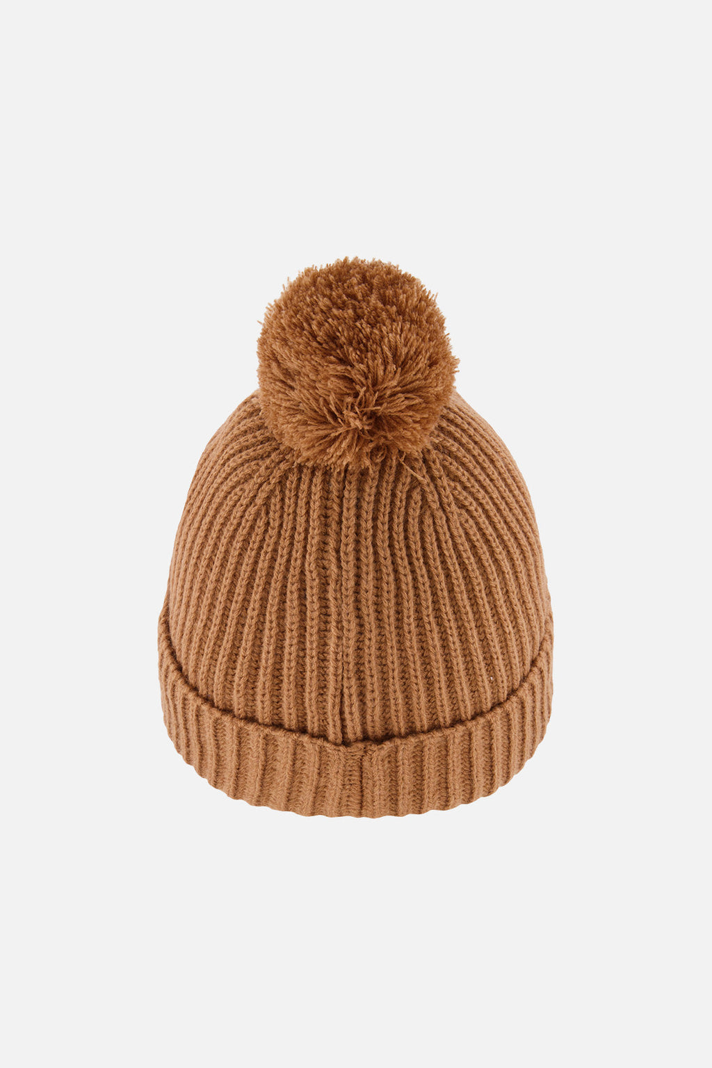 Winter Knit Hat With Pompom Brown