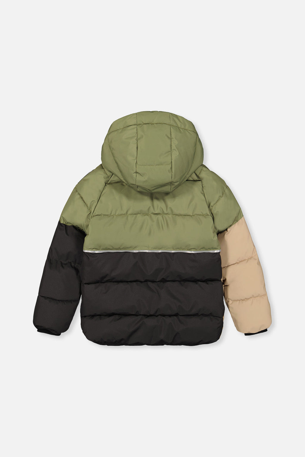 Kids’ Color-Block Winter Jacket Olive Green