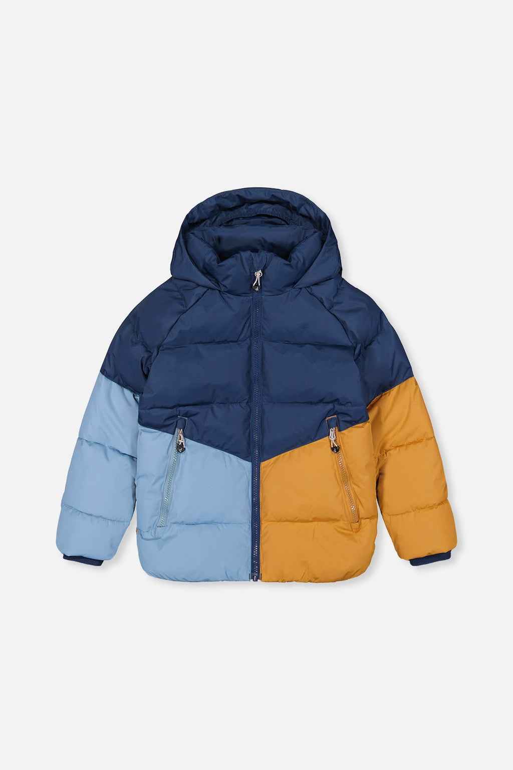 Veste d’hiver color-block bleu foncé