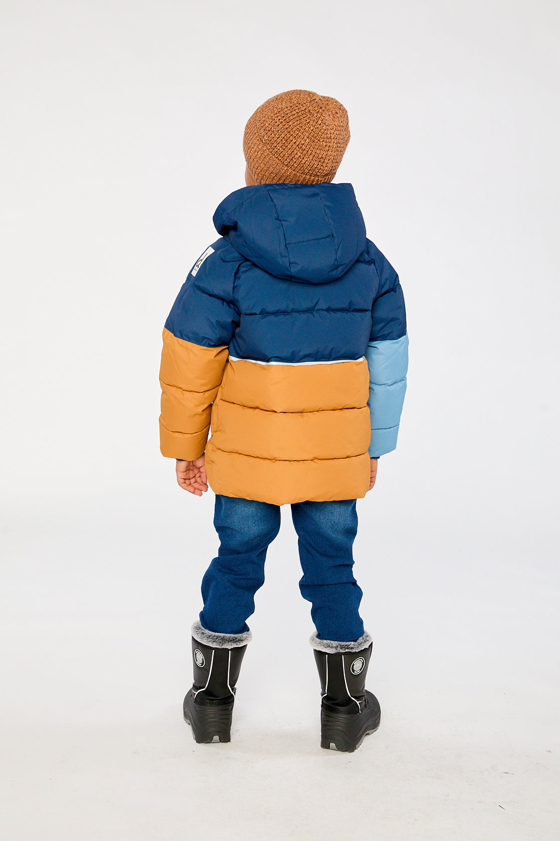 Veste d’hiver color-block bleu foncé