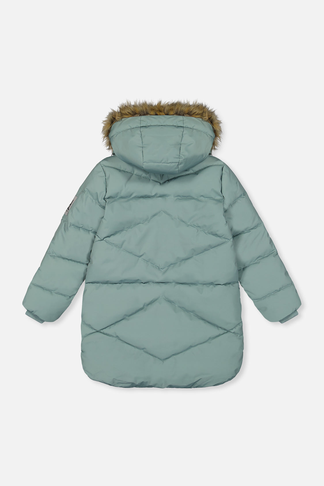 Kids’ Long Winter Puffer Coat Sage Green