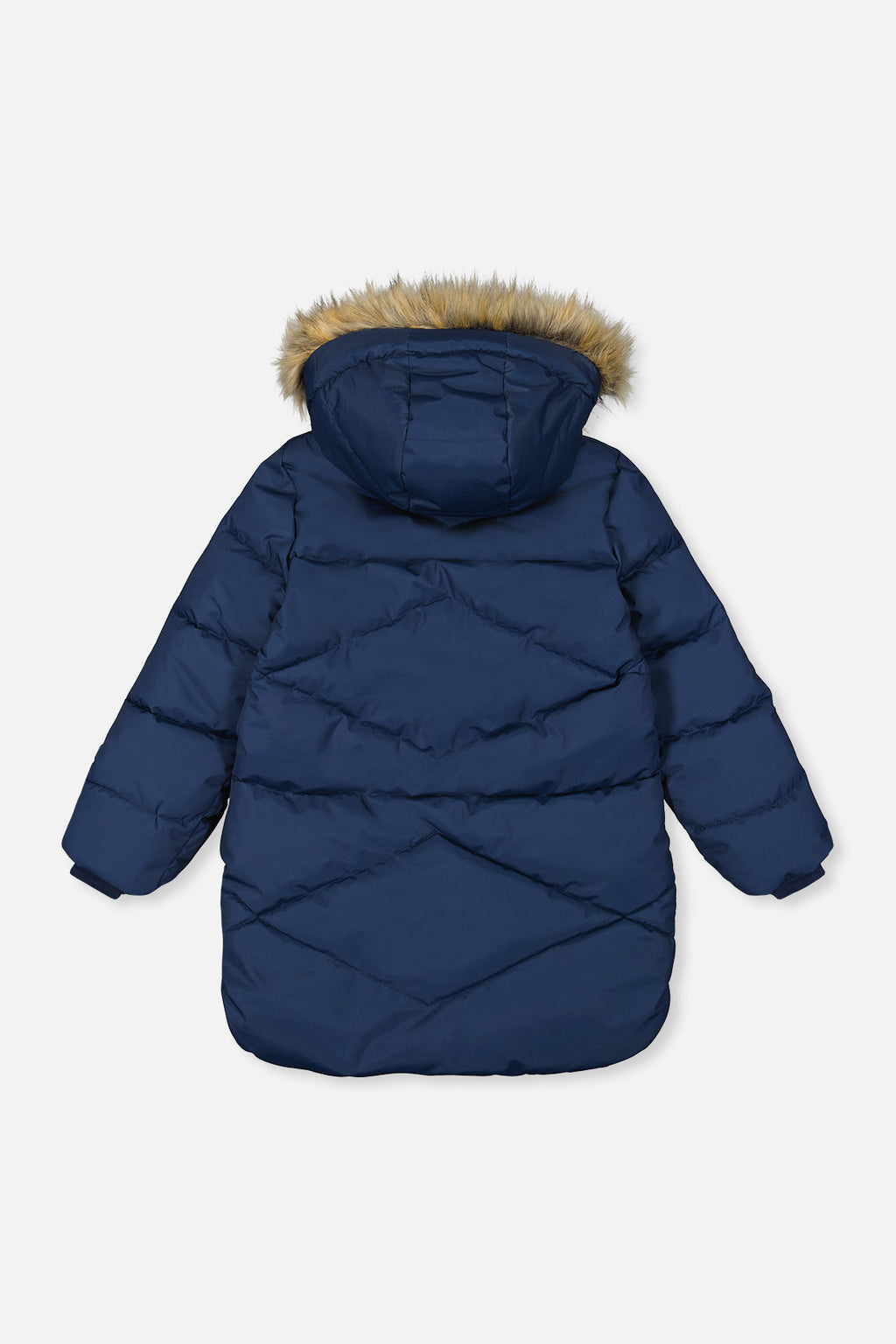 Kids’ Long Winter Puffer Coat Dark Blue