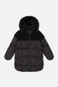 Kids’ Long Winter Puffer Coat Black