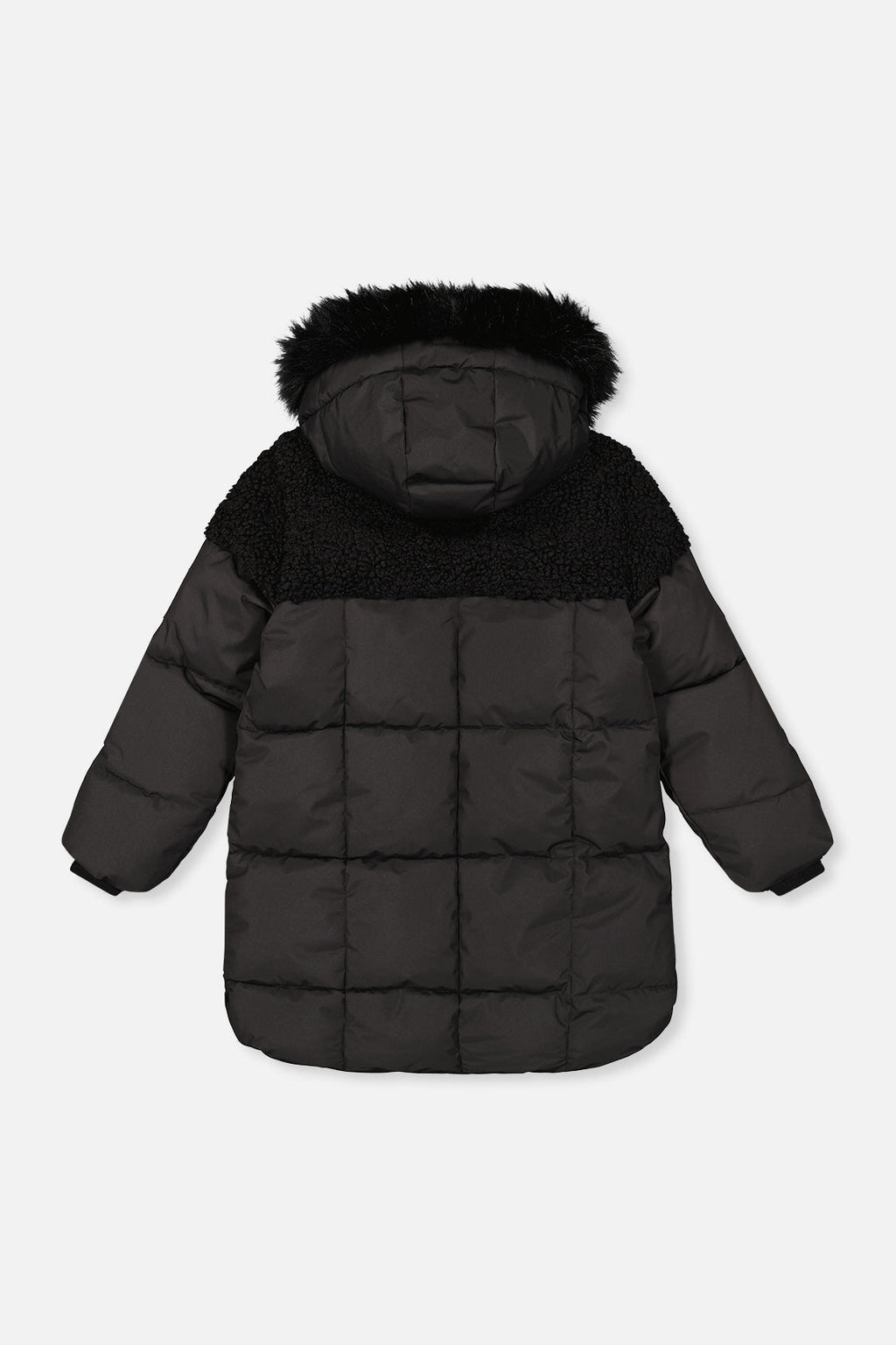 Kids’ Long Winter Puffer Coat Black