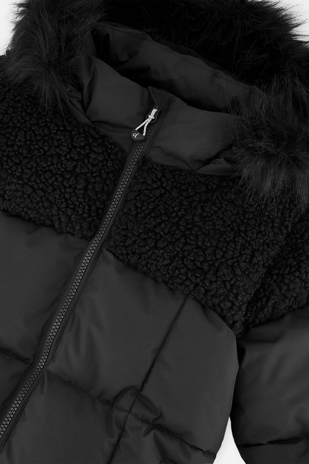 Kids’ Long Winter Puffer Coat Black