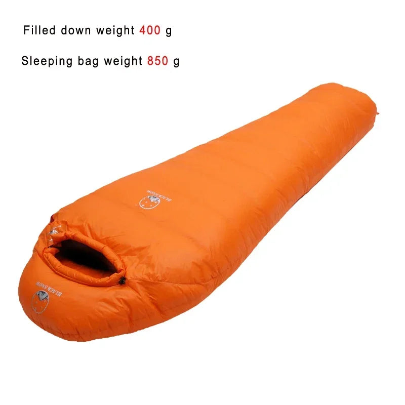 Goose Down Mummy Sleeping Bag Orange