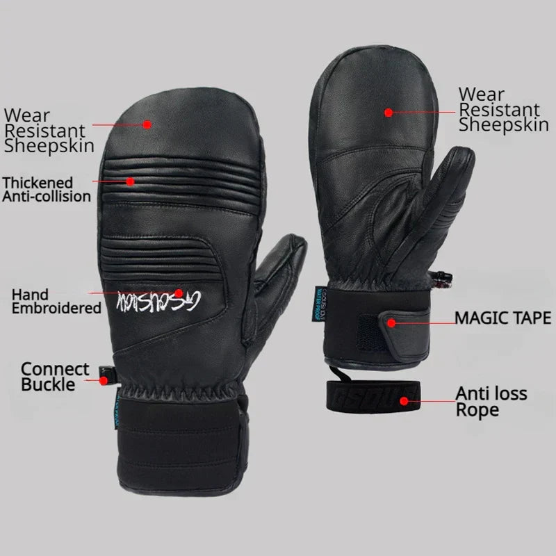Adult Waterproof Windproof Skiing Gloves