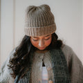 Oat Beige Ribbed Alpaca Beanie