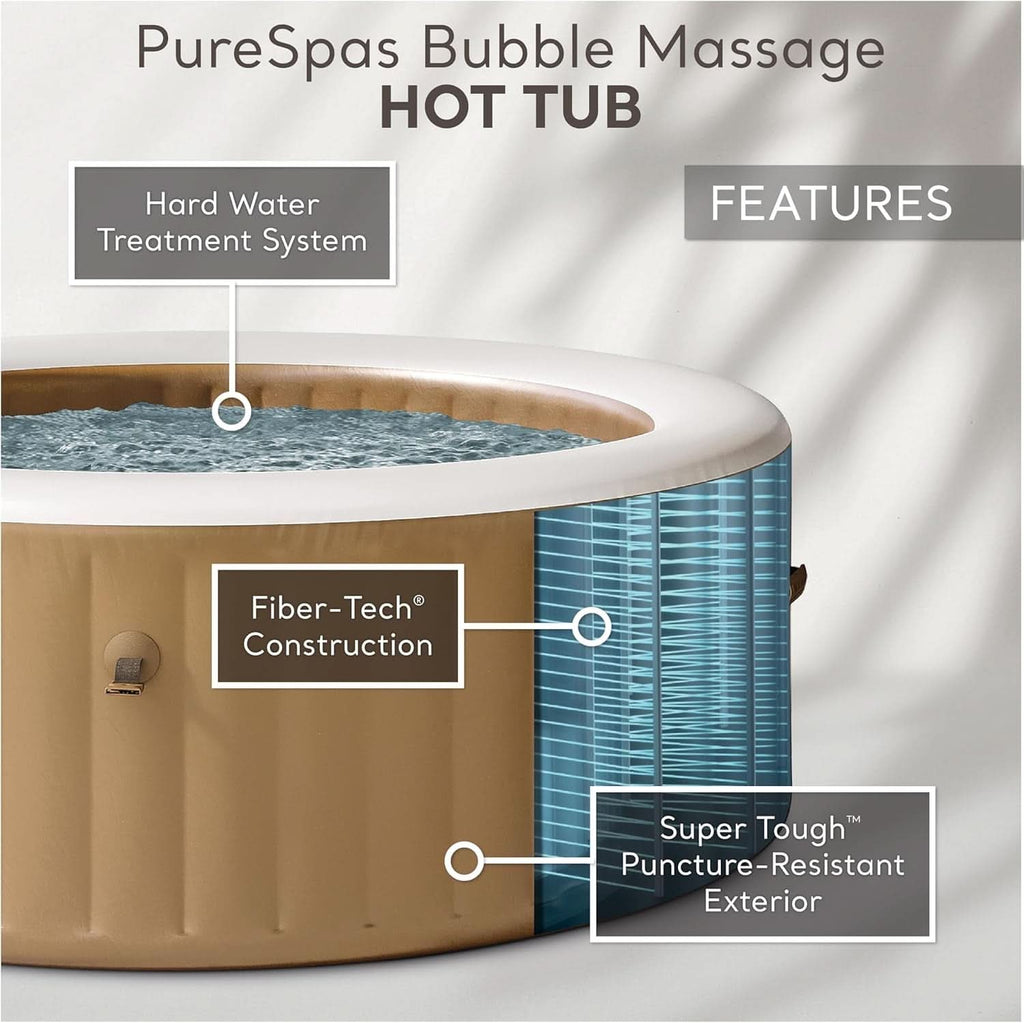 6-Person Inflatable Hot Tub with 140 Bubble Jets