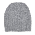 Plush Gray Alpaca Beanie Hat