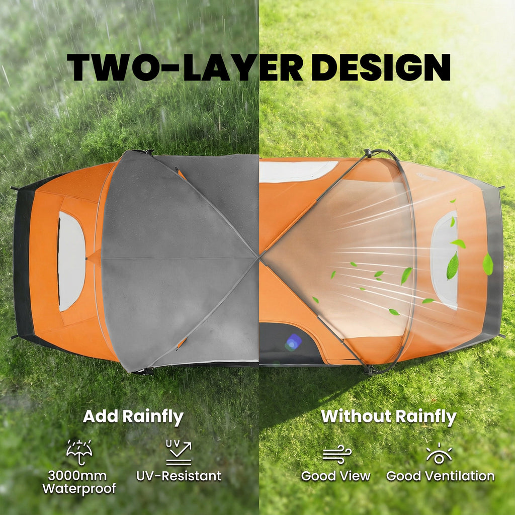 5 Person Family Tent, Outdoor Camping Tent with Lighting Hook, Carrying Bag for Camping, Hiking and Travelling, Green